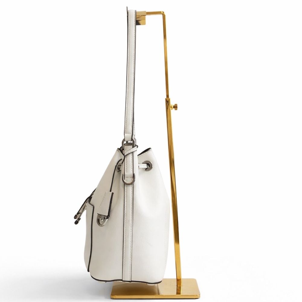 Michael Kors • Greenwich Medium Saffiano Leather Bucket Bag in White - Picture 6 of 17